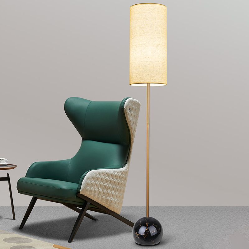 Eryn Modern Cylinder Shape Metal Fabric Floor Lamp - Lumpaz