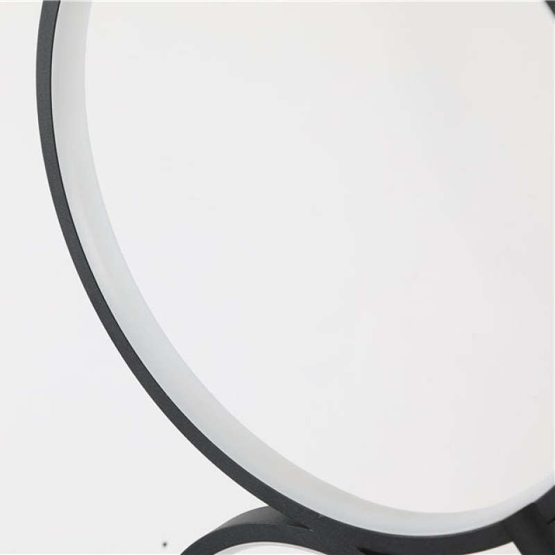 Arisha Floor Lamp Multi-ring Modern, Metal/Silicon, White/Black, Bedside - Lumpaz