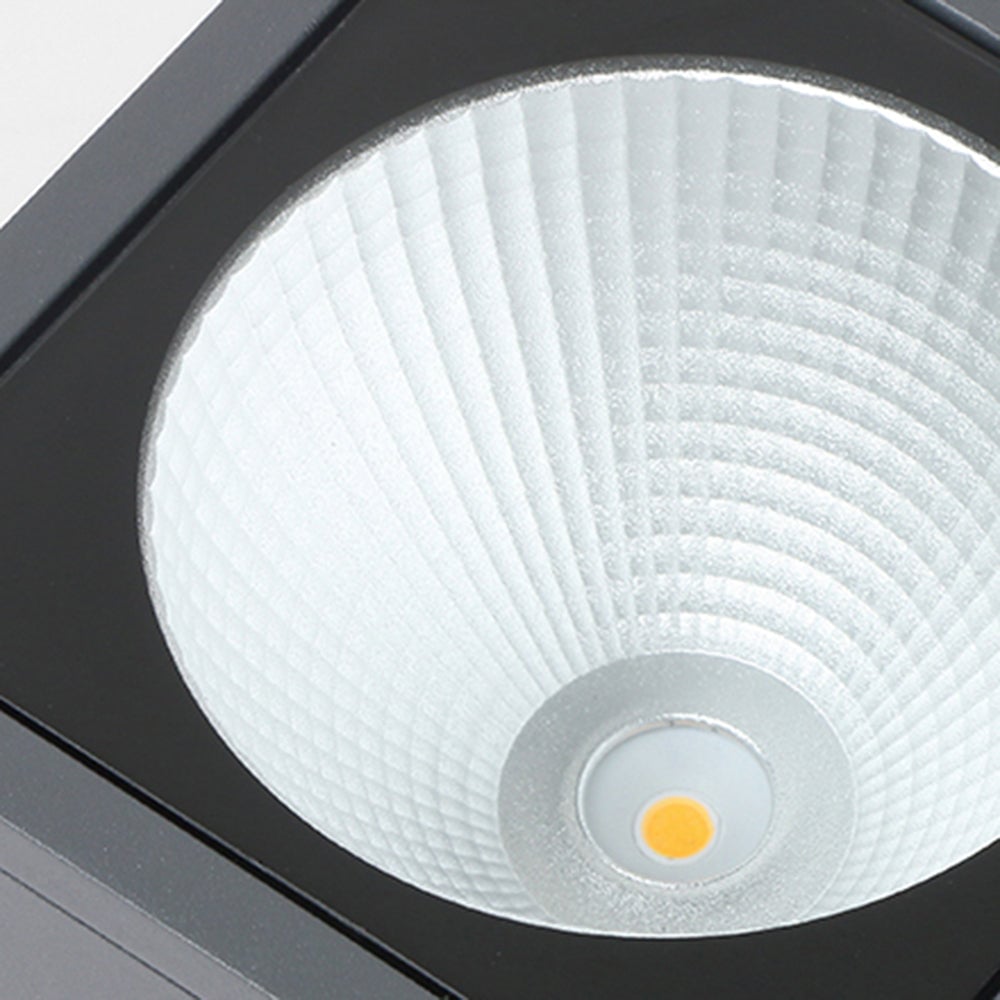 Orr Modern Black Cube Flush Mount Ceiling Light, Metal/Glass - Lumpaz