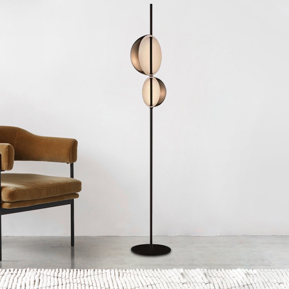 Salgado Modern Minimalist Metal Floor Lamp, Black/Gold - Lumpaz