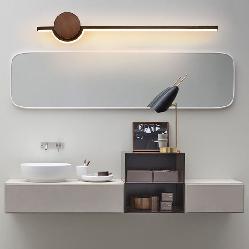Edge Nordic Linear Vanity Wall Lamp, Black/White/Gold, Bedroom - Lumpaz