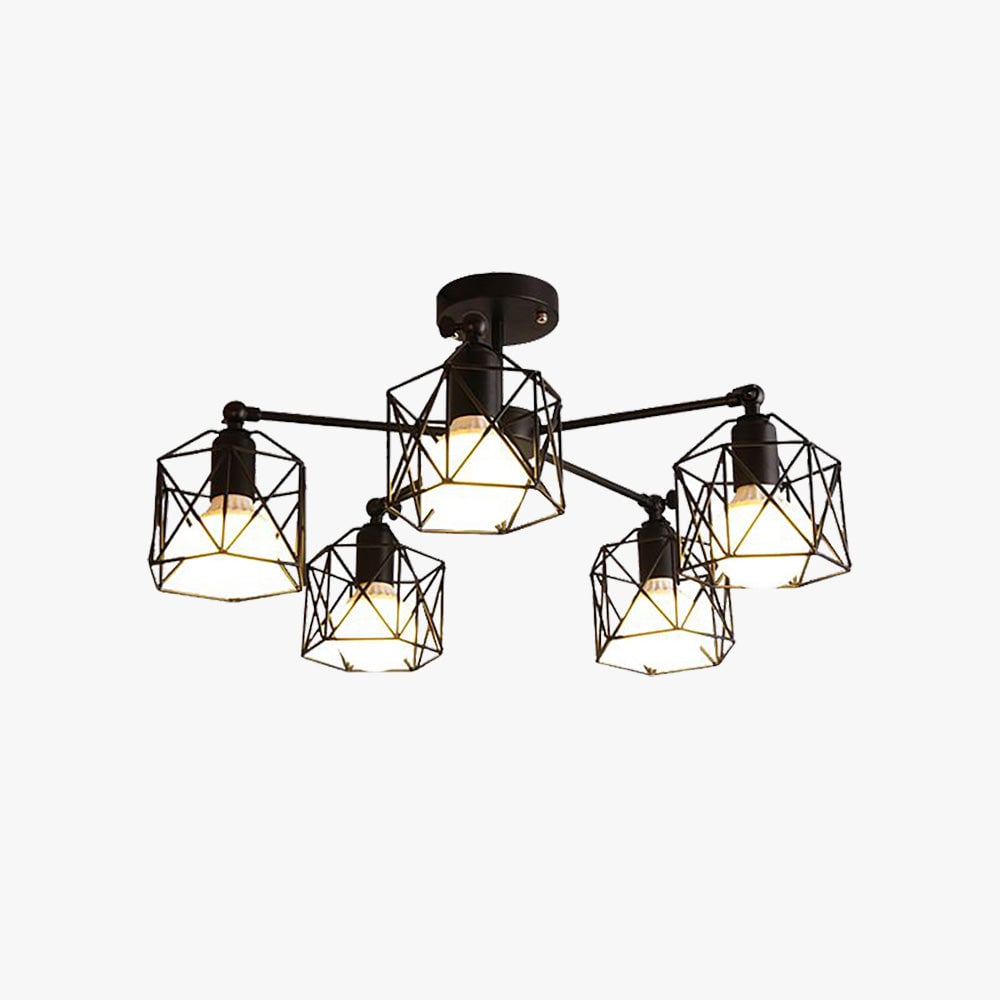 Herbert Black Semi-Flush Mount Ceiling Light - Lumpaz