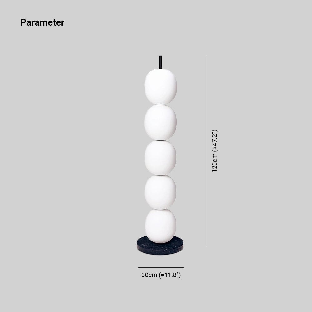 Valentina Modern Lantern Glass Floor Lamp, White, Living Room - Lumpaz