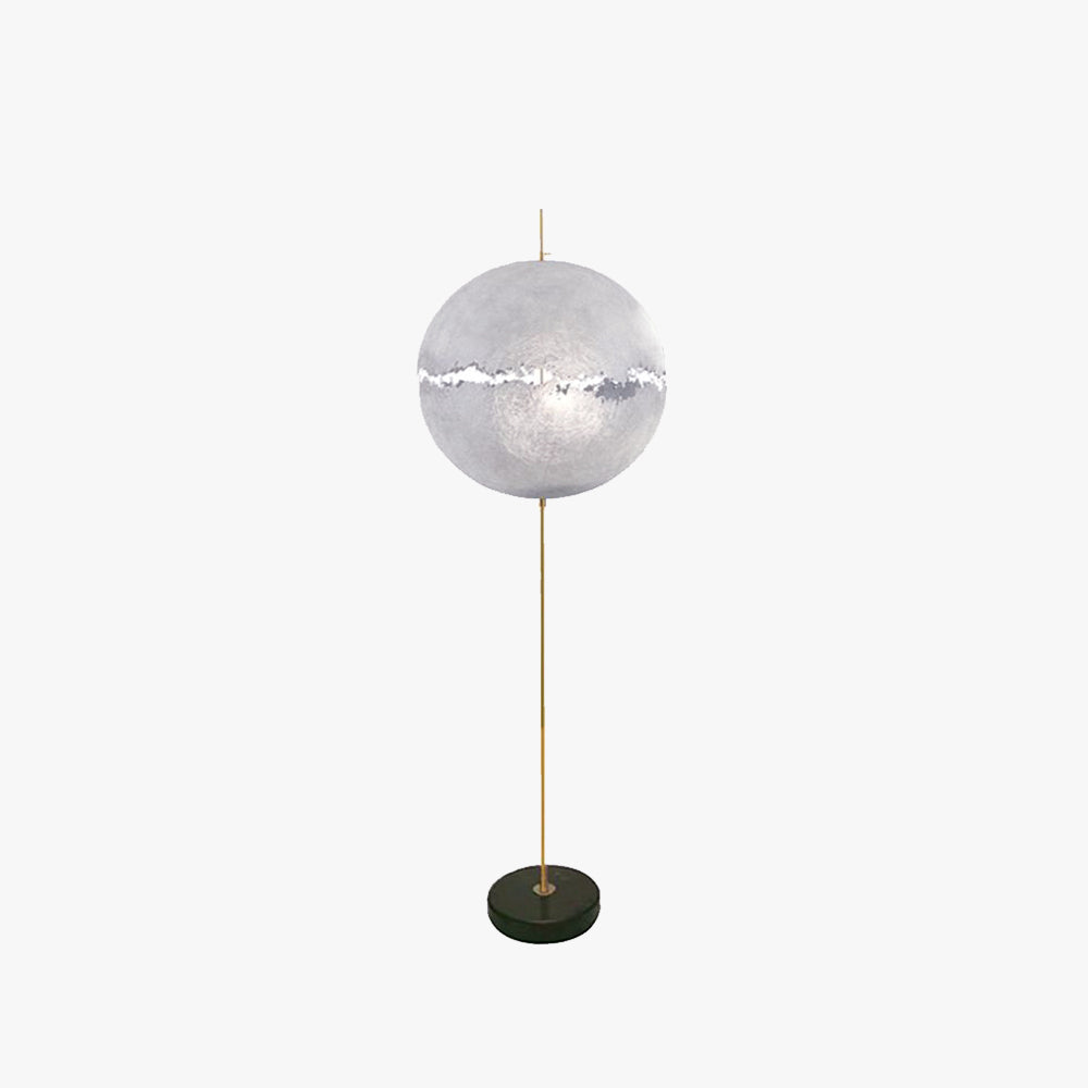 Elif Modern Moon Globe Metal Resinn Floor Lamp, Gold/Silver - Lumpaz