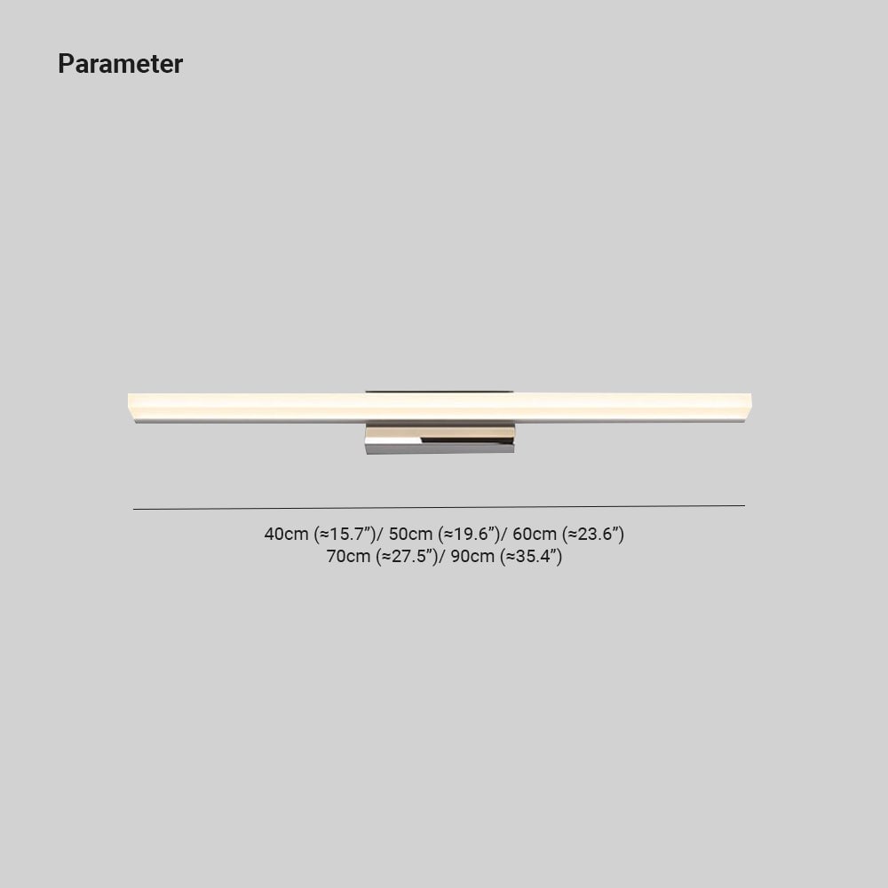 Leigh Minimalist Metal Linear Mirror Vanity Wall Lamp Black/Chrome - Lumpaz