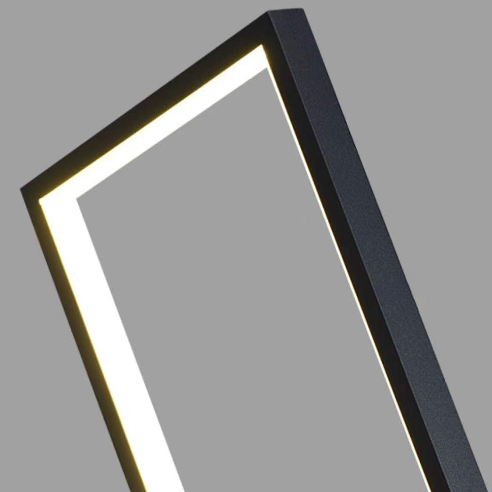 Edge Modern Minimalist Rectangular Metal Floor Lamp, Black - Lumpaz