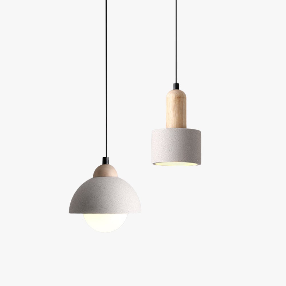 Ozawa Minimalism LED Modern Pendant Light Cement White Bedroom/Bedside/Kitchen Island/Living Room - Lumpaz