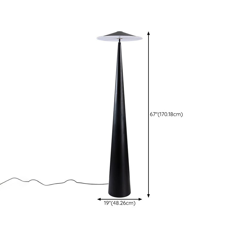 Salgado Modern Saucer Shaped Metal Floor Lamp, Black - Lumpaz