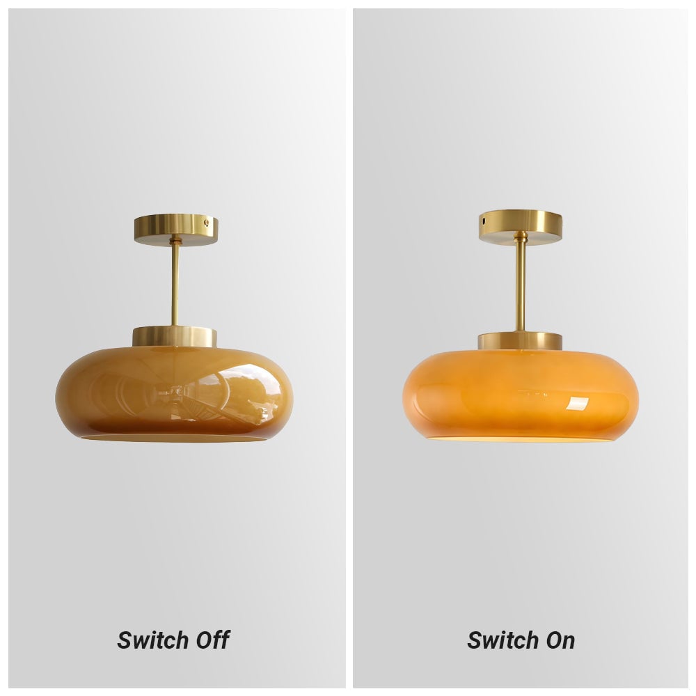 Sanna Modern Semi Flush Mount Ceiling Light, Round - Lumpaz