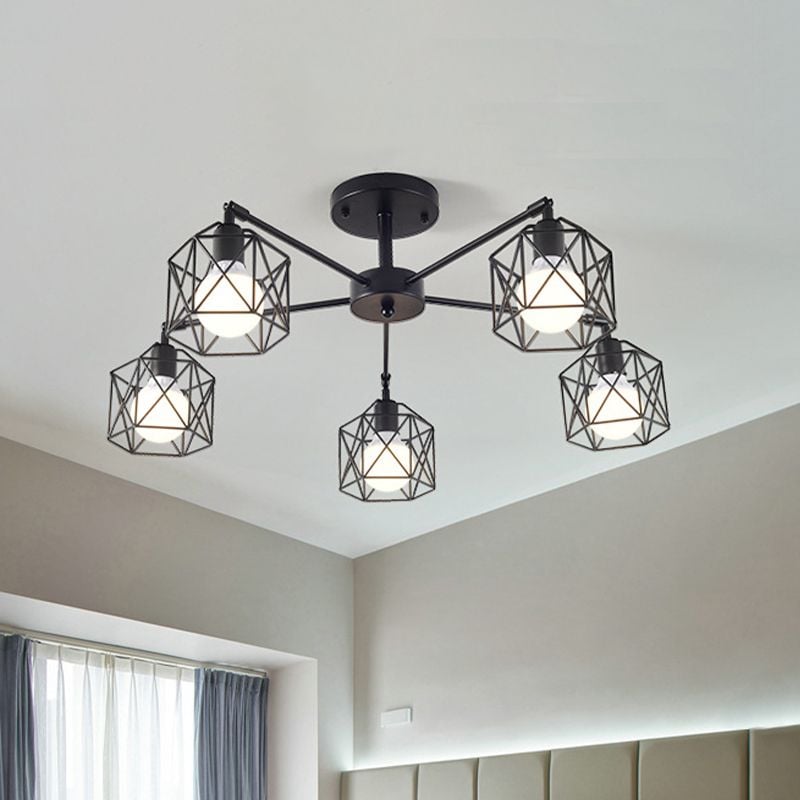 Herbert Black Semi-Flush Mount Ceiling Light - Lumpaz