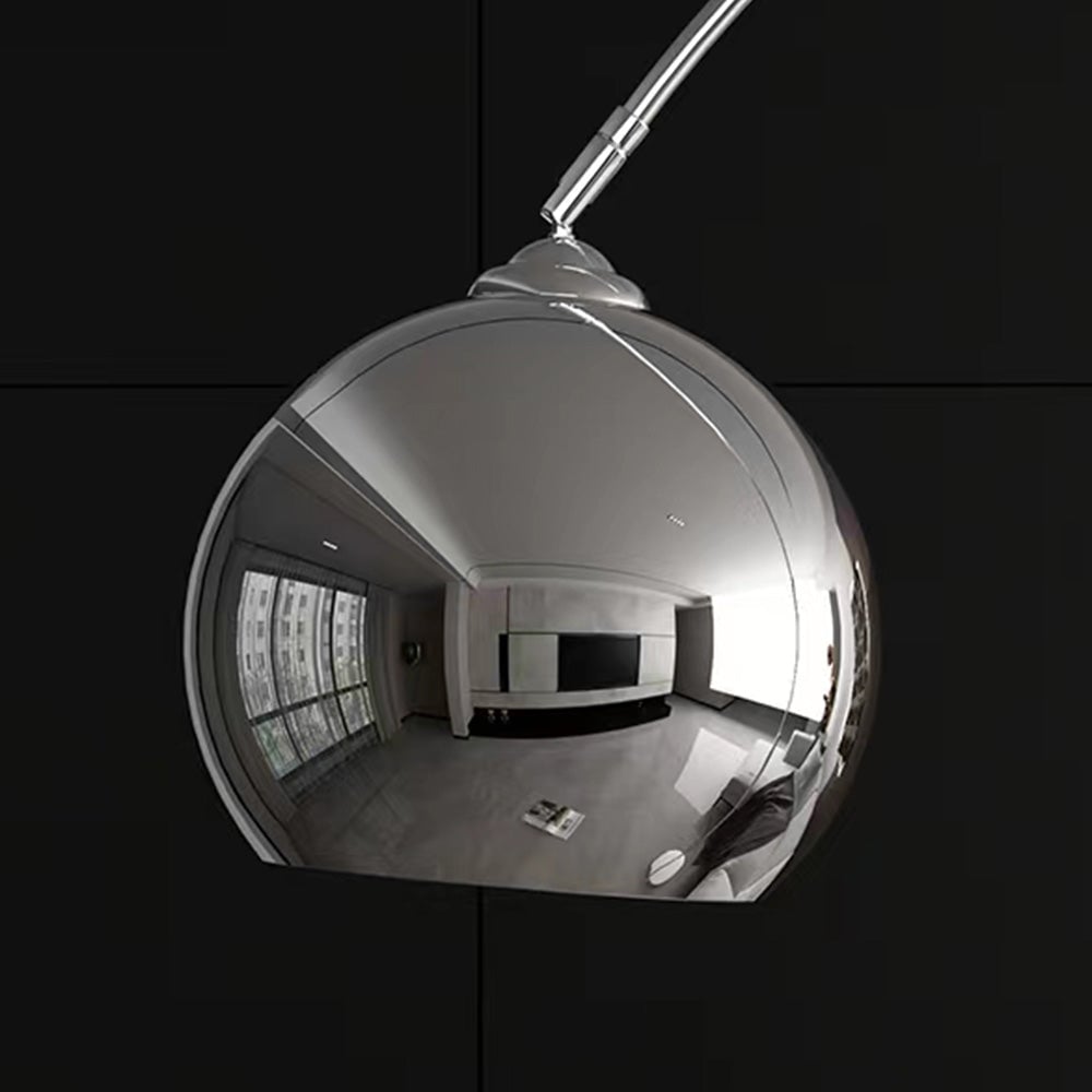 Salgado Modern Arc Metal Floor Lamp, Chrome, Study/Bedroom - Lumpaz
