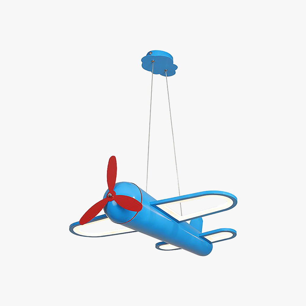 Minori Decorative Airplane Metal Pendant Light, Yellow/Blue, Children's Room - Lumpaz