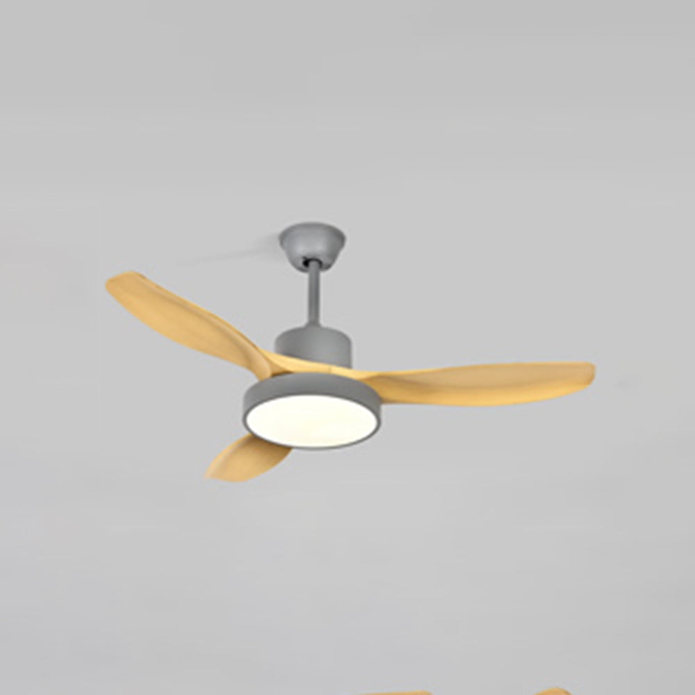 Ozawa 3-Blade Wood & Gray Basic DC Ceiling Fan with Light, 39.4''/47.2''/55.1'' - Lumpaz