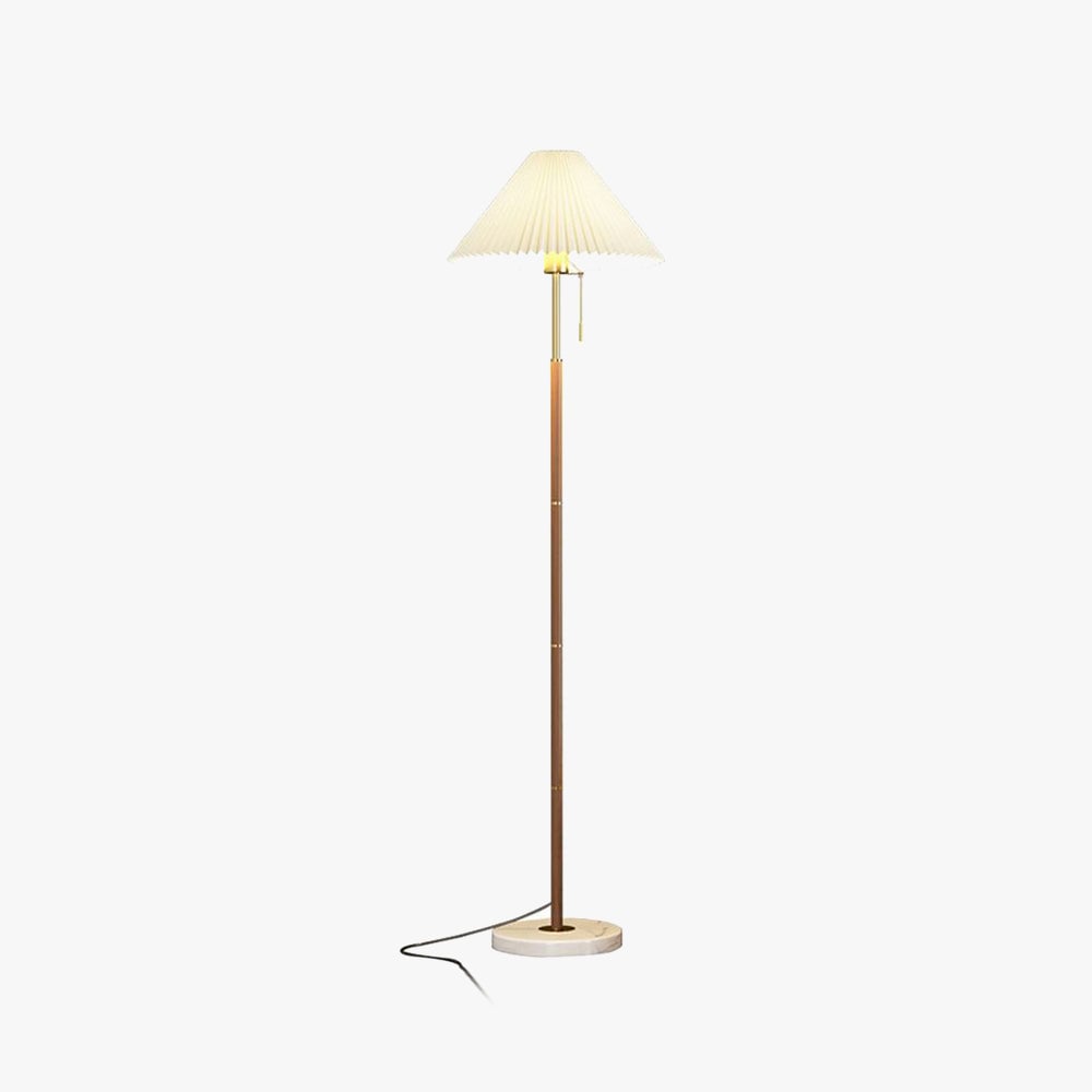 Ozawa Modern Pleated Metal Fabric Floor Lamp - Lumpaz