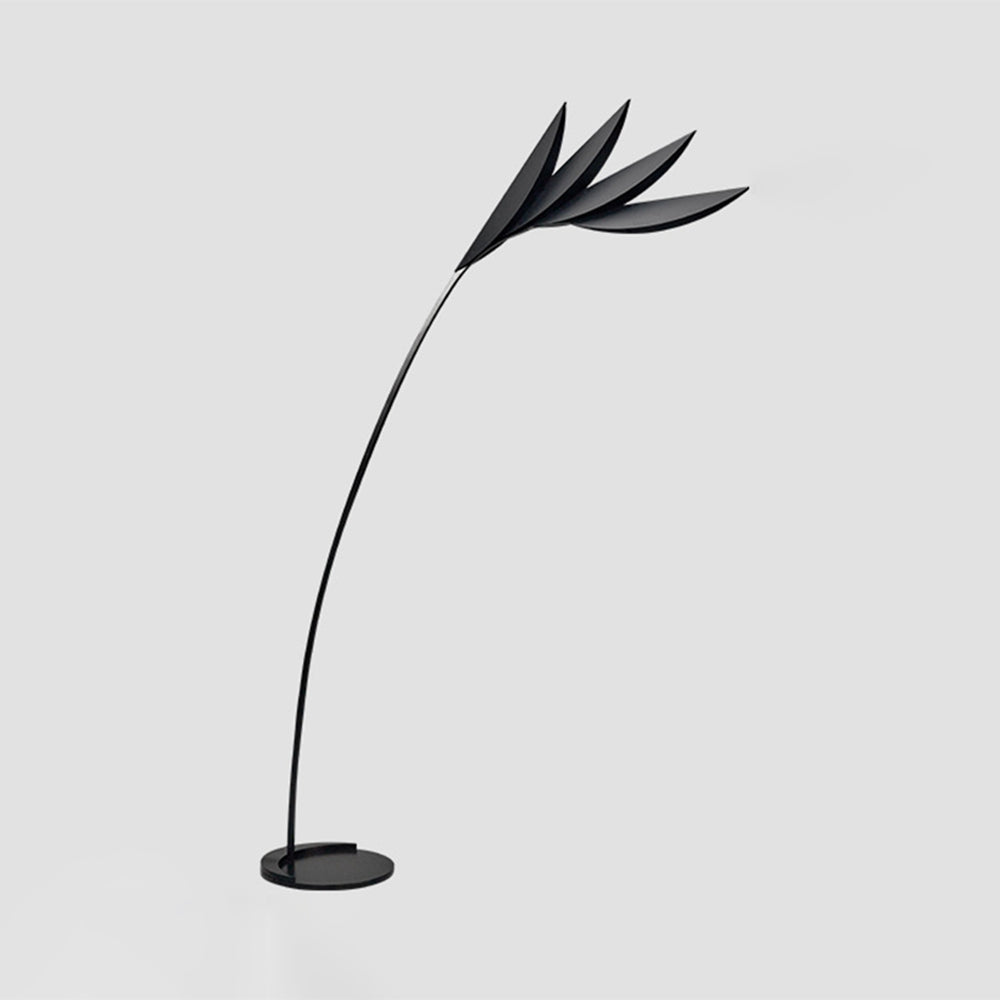 Clifford Modern Leaf Floor Lamp, Black, Metal, Living Room - Lumpaz