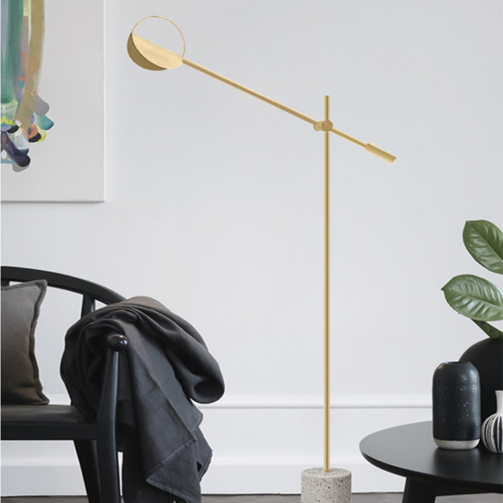 Salgado Nordic Modern Minimalist Floor Lamp, Black/Gold - Lumpaz