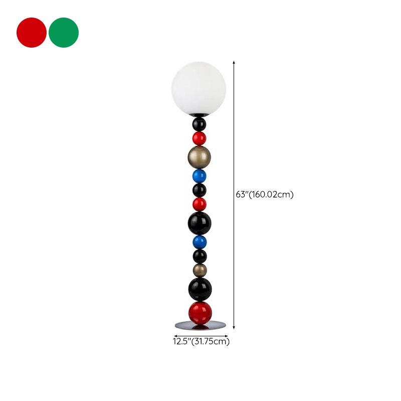 Morandi  Modern Ball Metal Colorful  Floor Lamp, Red/Green - Lumpaz