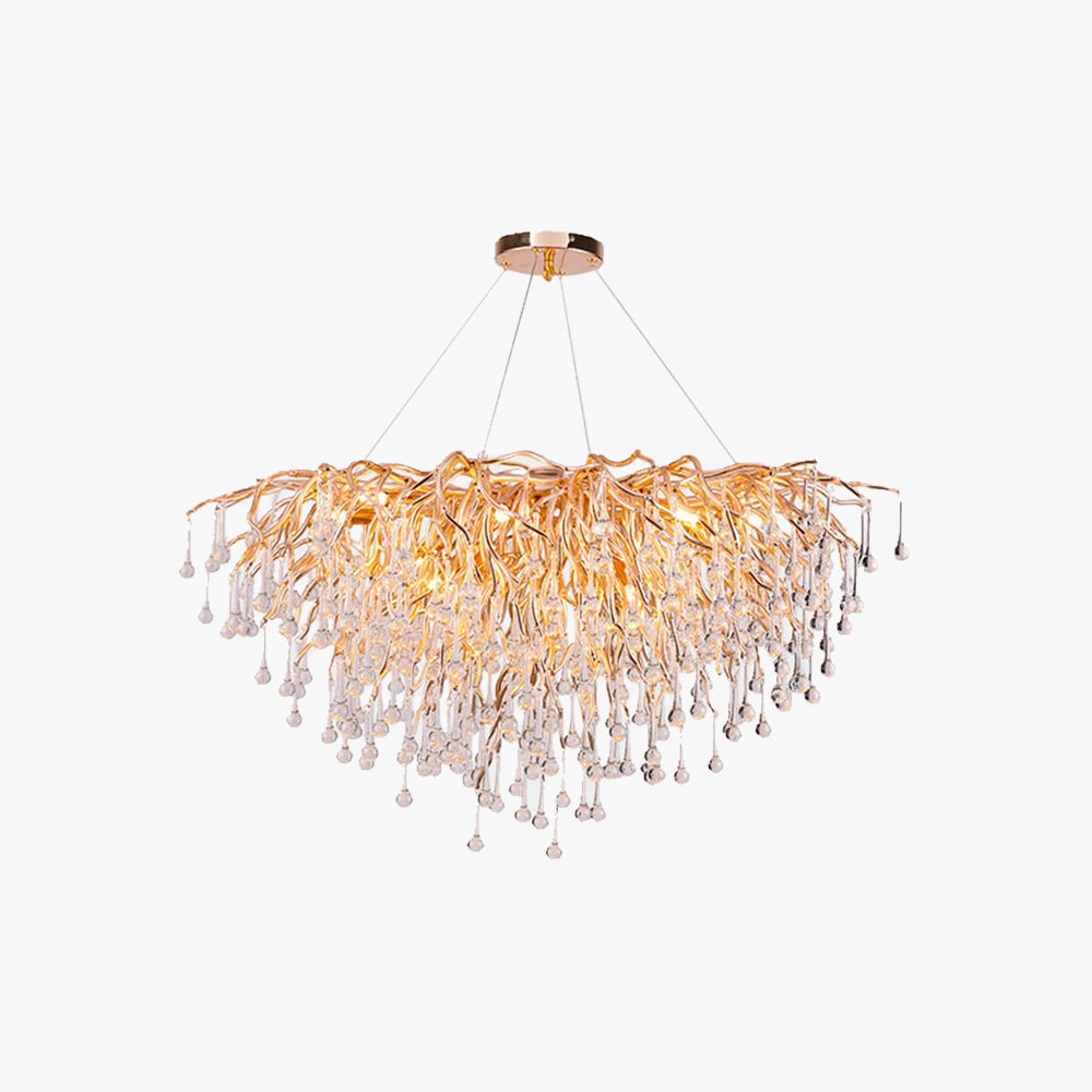 Colon Pendant Light Tassel Luxury, Metal/Crystal, Gold, Bedroom - Lumpaz