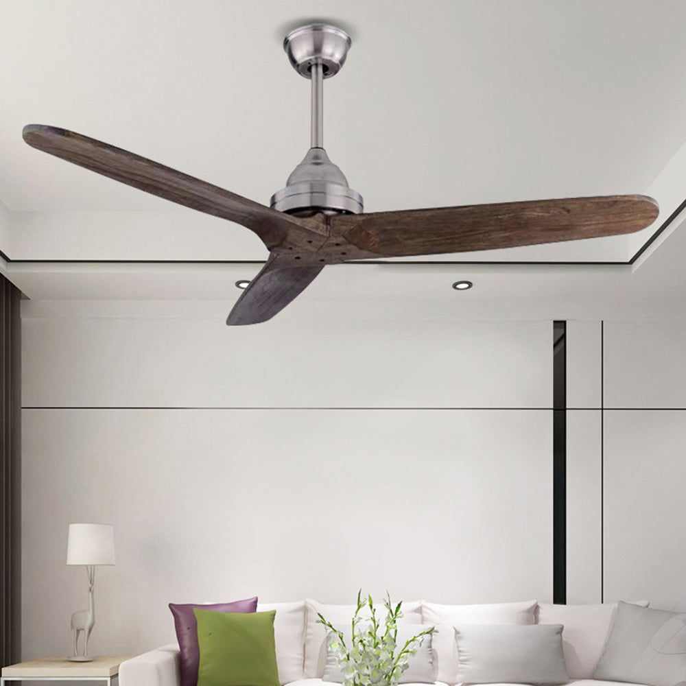 Walters 3-Blade Industrial Black DC Ceiling Fan, Metal & ABS, Summer, 52'' - Lumpaz