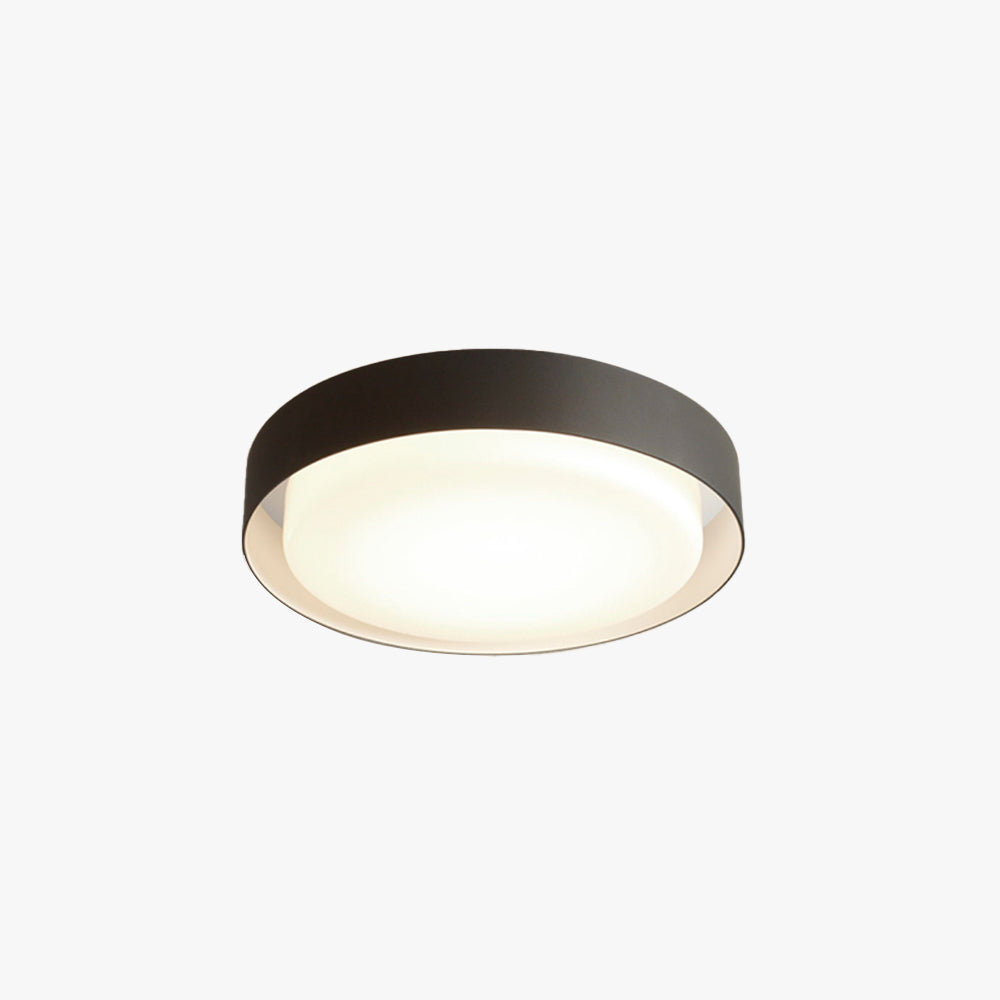 Orr Modern Round Flush Mount Ceiling Light, Metal/Acrylic, White/Black - Lumpaz
