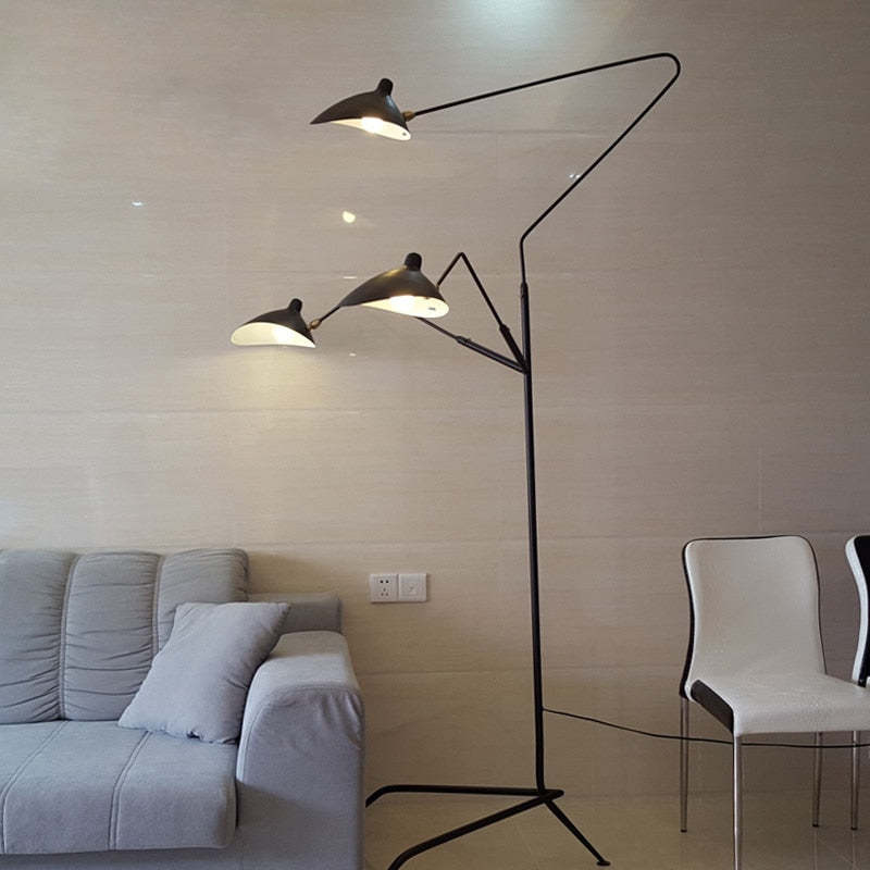 Schmitt Industrial Floor Lamp, 1/3 Heads - Lumpaz