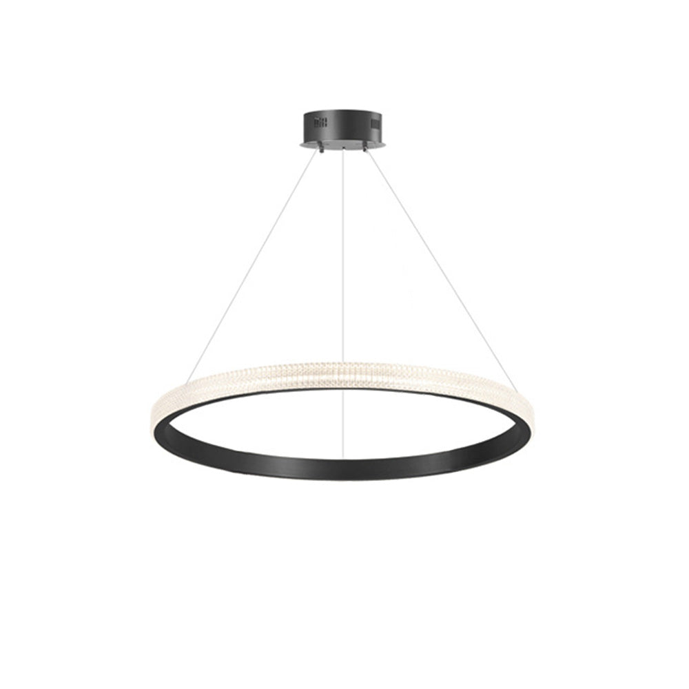 Kirsten Modern Ring Metal/Arcylic LED Pendant Light, Black/Gold - Lumpaz