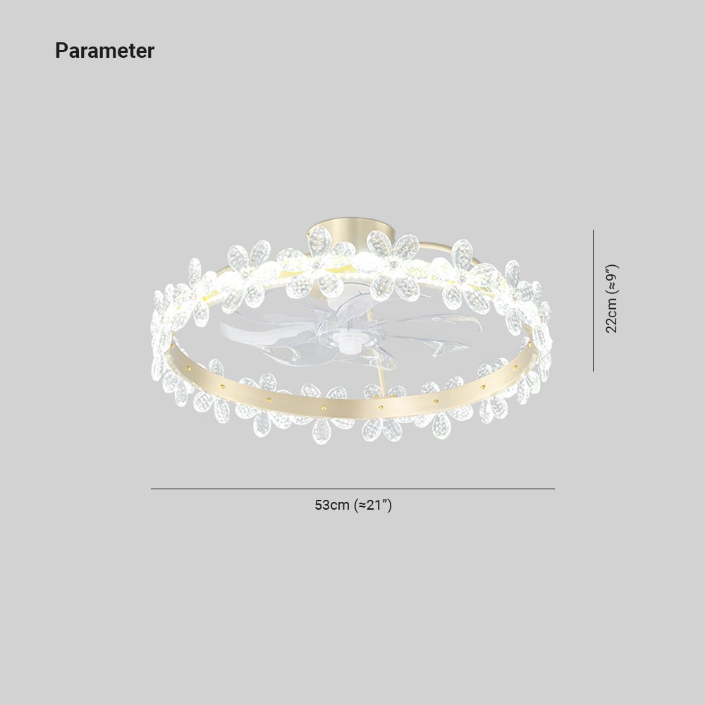 Bella Ceiling Fan with Light, 3 Style, DIA 21" - Lumpaz