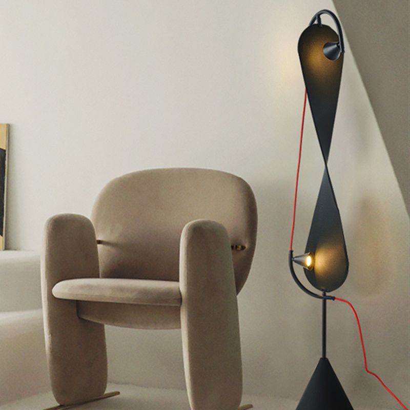 Salgado Modern Minimalist Geometric Metal Floor Lamp, Black - Lumpaz