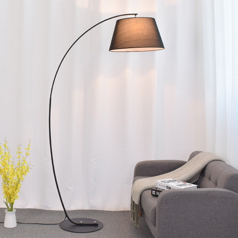 Salgado Modern Arc Fabric/Metal Floor Lamp, Bedroom/Living Room - Lumpaz