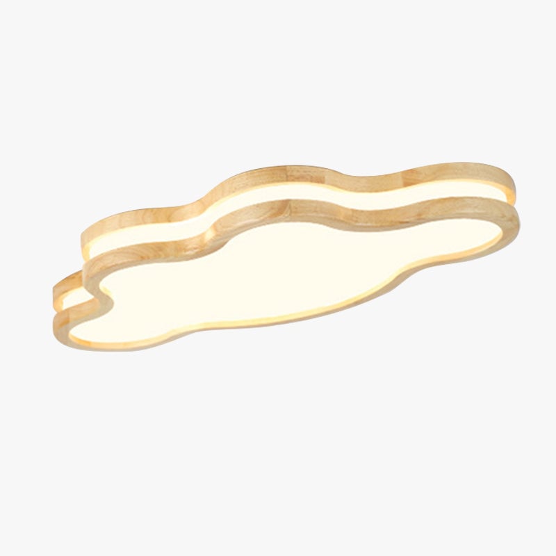 Minori Moon/Cloud/Star Shape Flush Mount Ceiling Light, Wood & Arcylic - Lumpaz