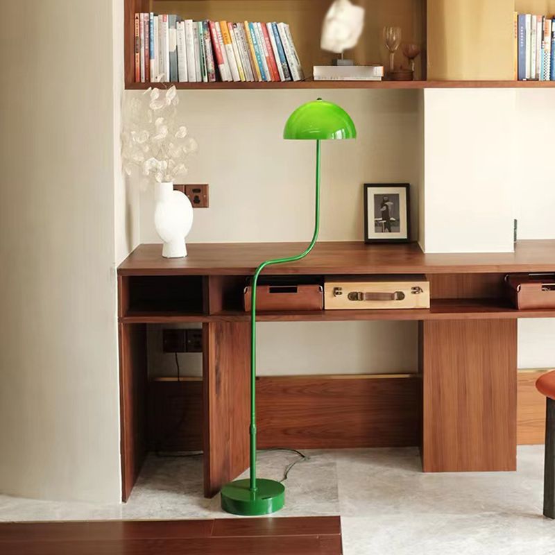 Salgado Floor Lamp Mushroom Middle Ancient, Arc Metal, Green, Dining Room - Lumpaz