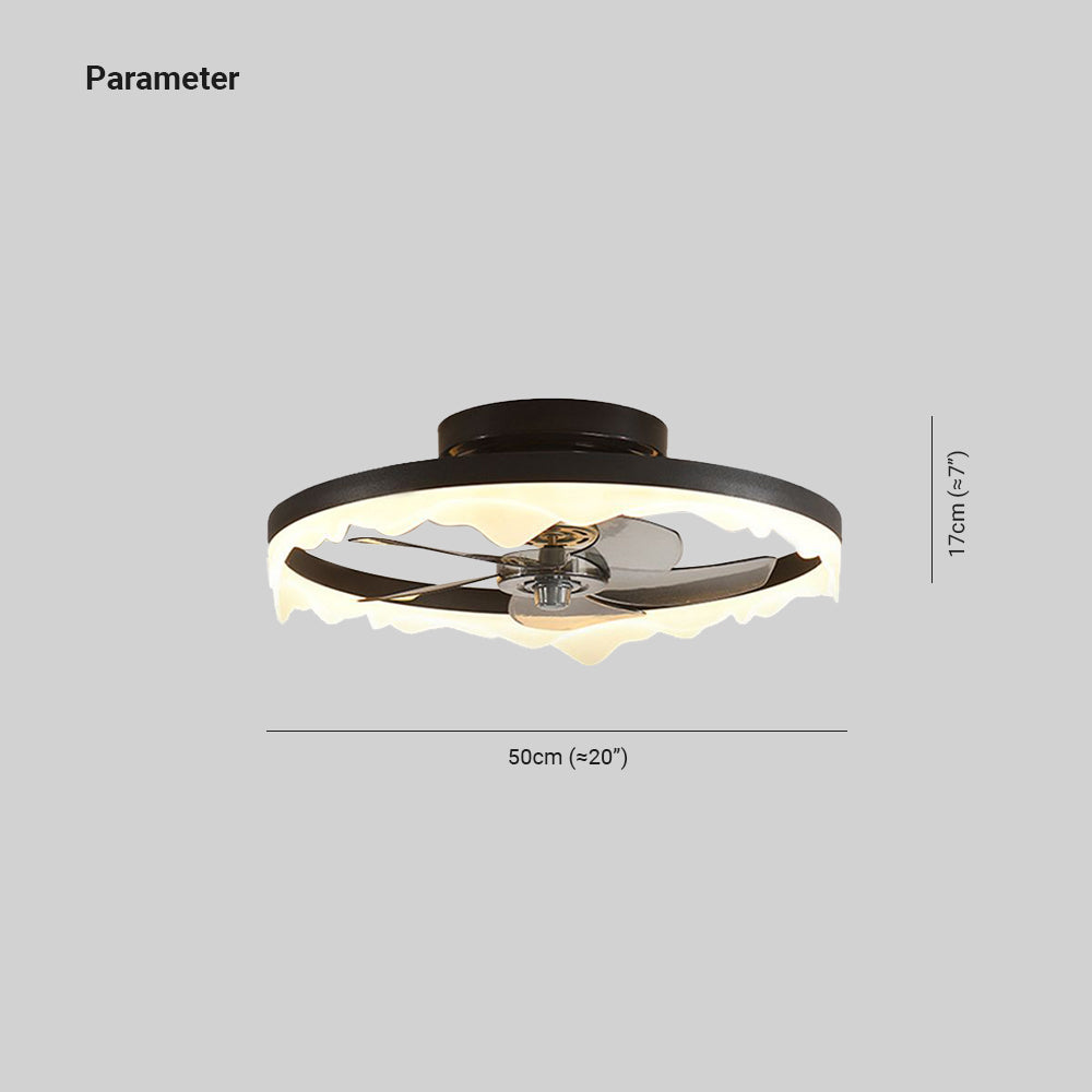 Herbert White & Black Ceiling Fan with Light, 2 Color, DIA 20" - Lumpaz