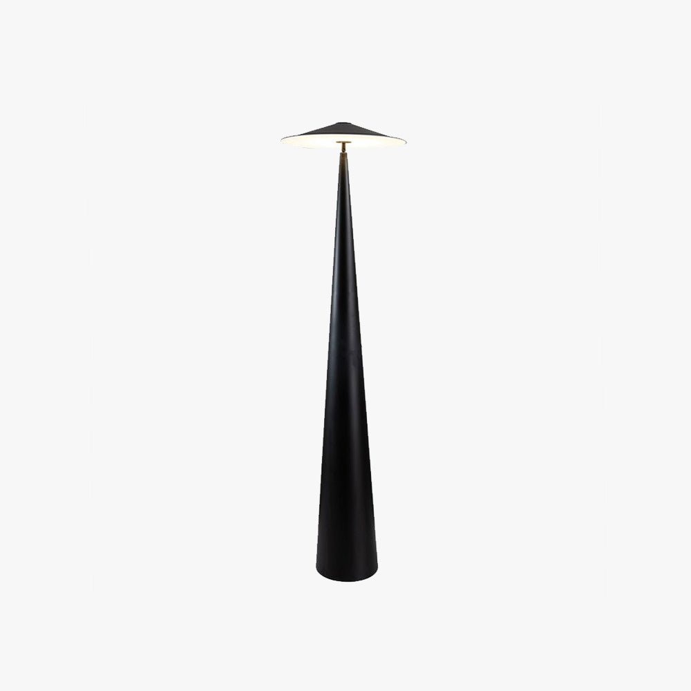 Salgado Modern Saucer Shaped Metal Floor Lamp, Black - Lumpaz