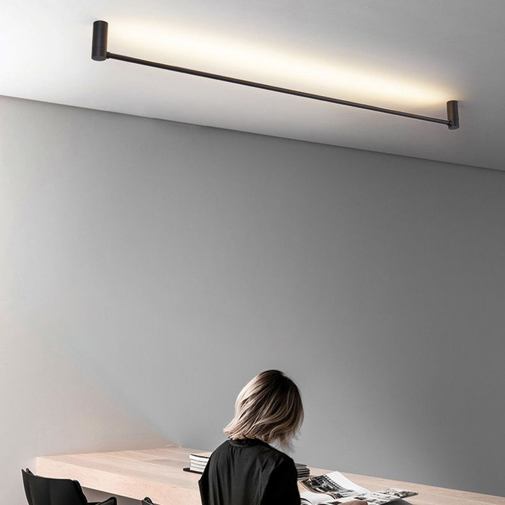 Edge Minimalist Flush Mount Ceiling LighMetal/Acrylic Hallway - Lumpaz