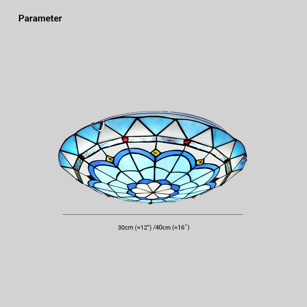 Eryn Flush Mount Glass Colorful Ceiling Light, Bedroom - Lumpaz