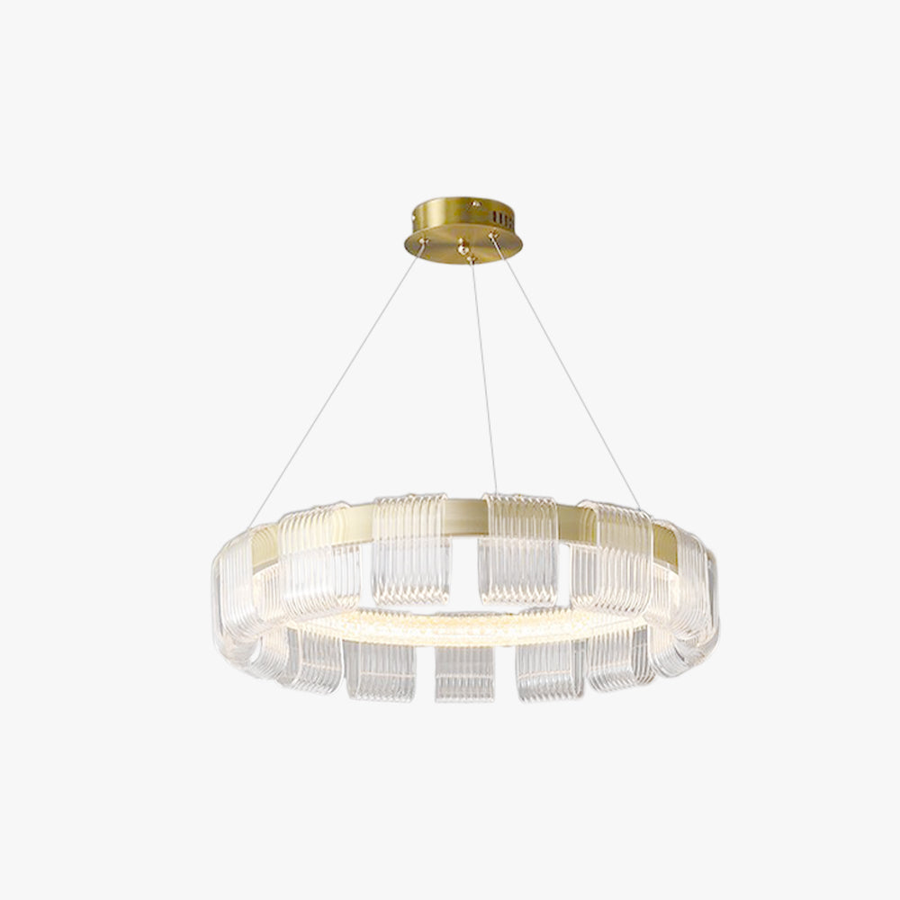 Evette Modern Acrylic Ring Pendant Light, White/Gold - Lumpaz