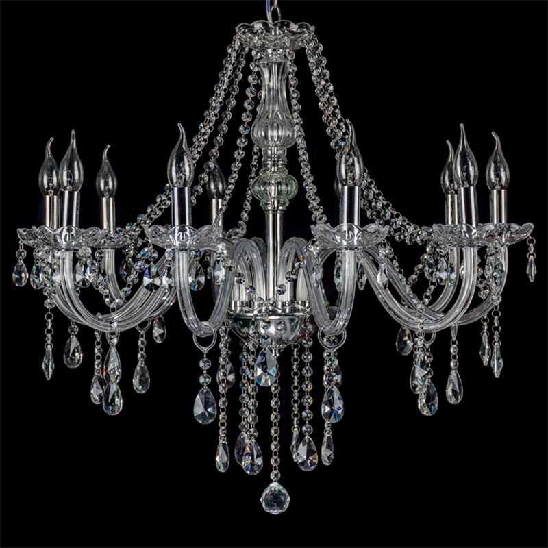 Silva Luxury Candlestick Crystal Chandelier, Clear - Lumpaz