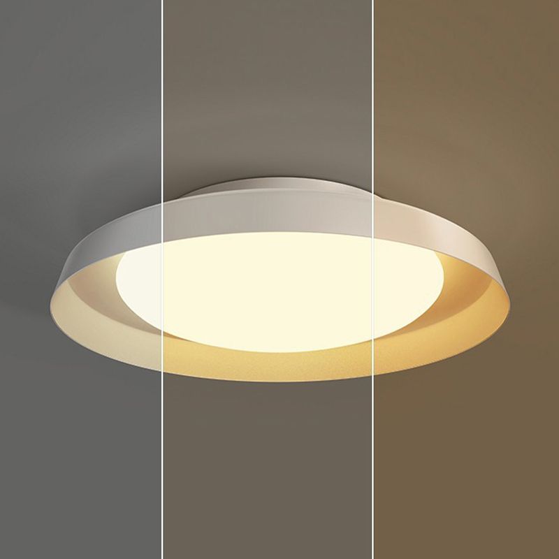 Carins Flush Mount Ceiling Light Round Retro, Metal/Acrylic, White/Black, Bedroom - Lumpaz