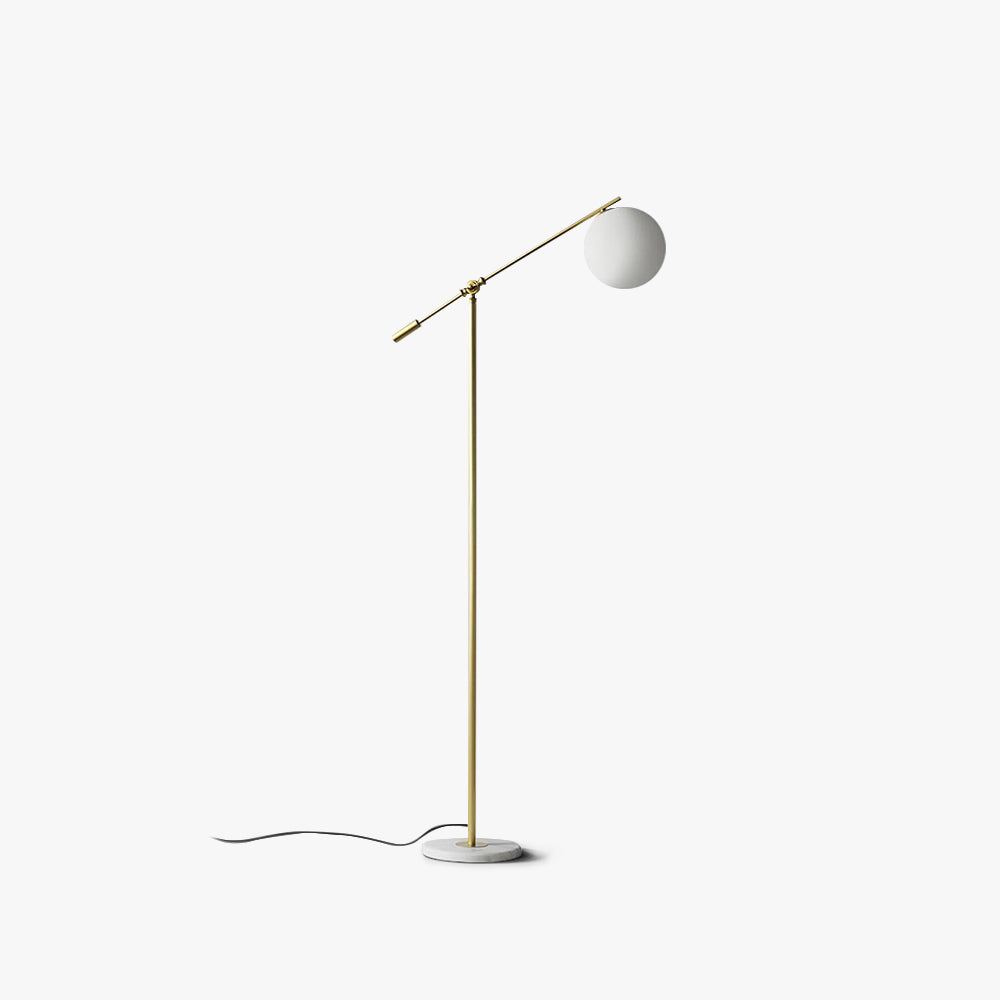 Valentina Arc Floor Lamp, Frosted Glass & Metal - Lumpaz