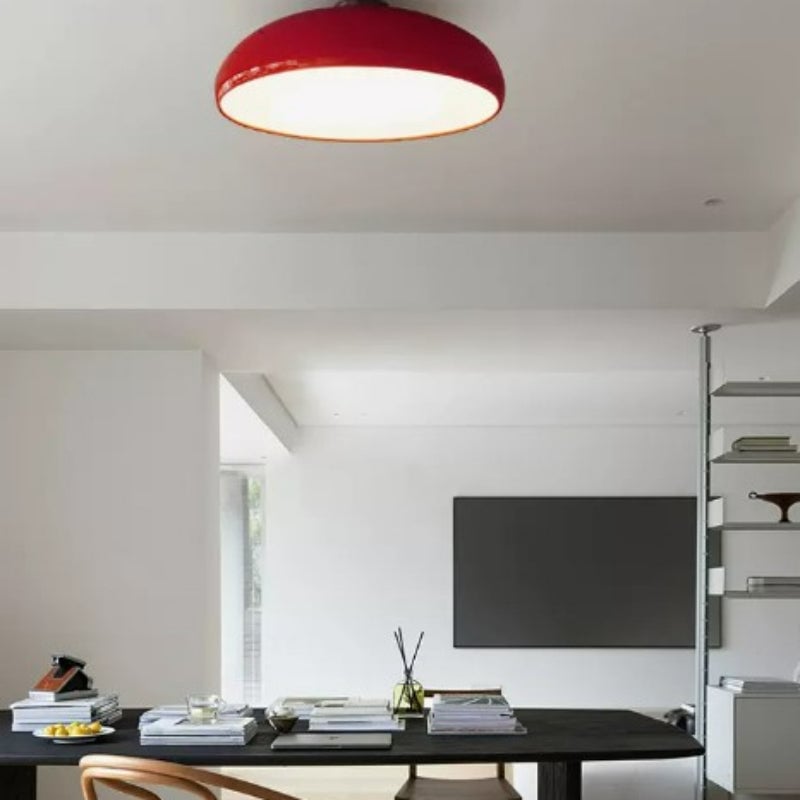 Morandi Vintage LED Ceiling Light White/Black/Red/Orange Metal Bedroom/Living Room - Lumpaz