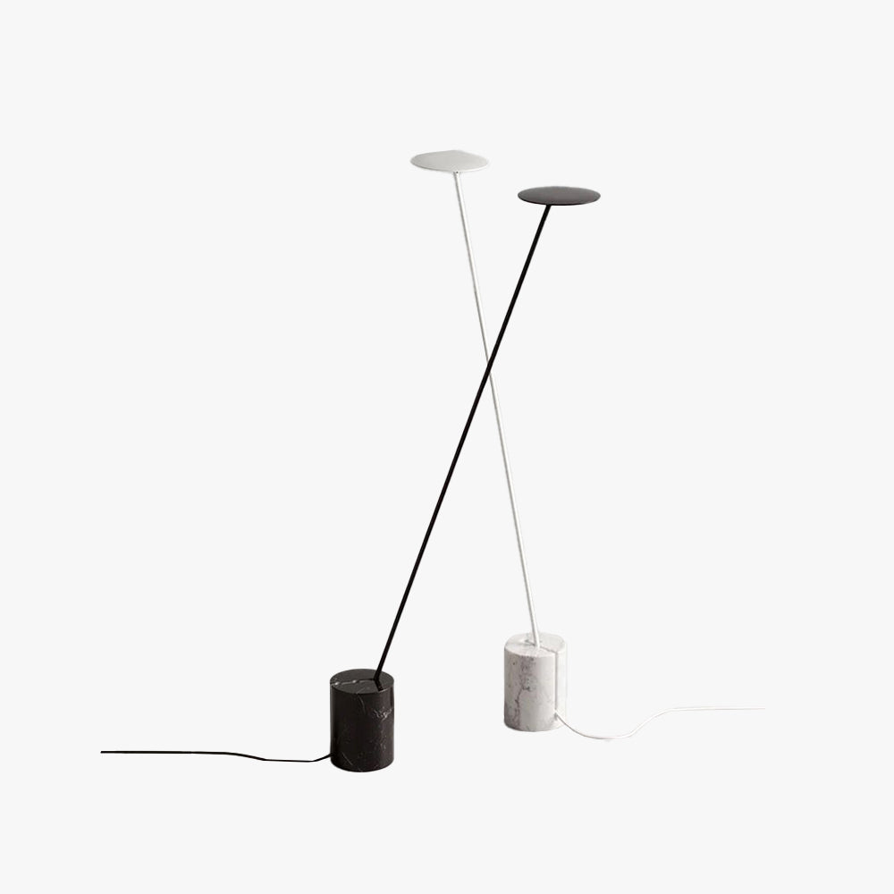 Valentina Nordic LED Floor Lamp, Black&White, Metal&Marble - Lumpaz