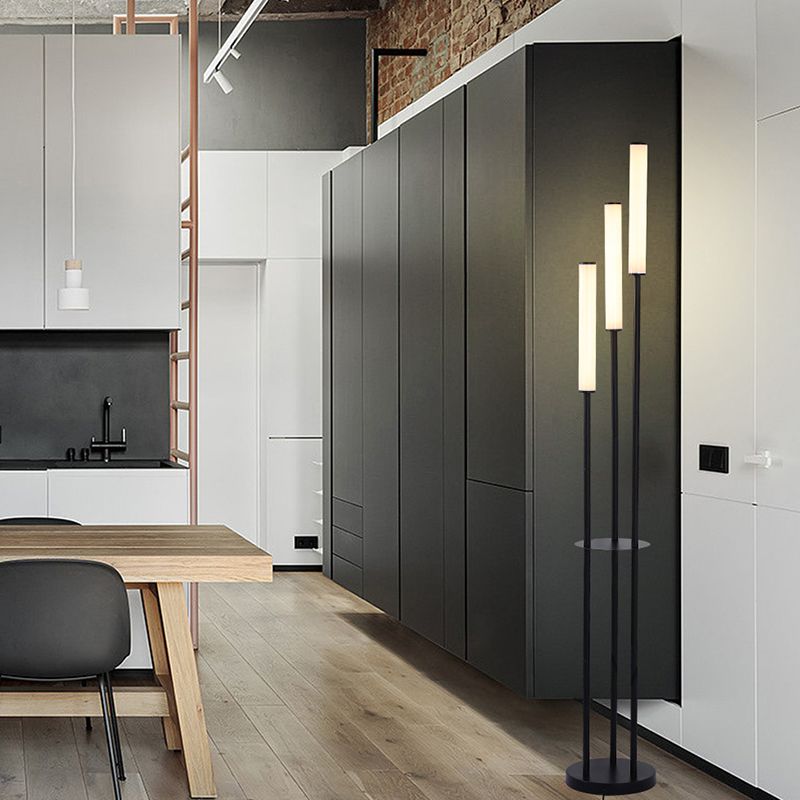 Eryn Modern 3 head Black Metal Arcylic Floor Lamp - Lumpaz