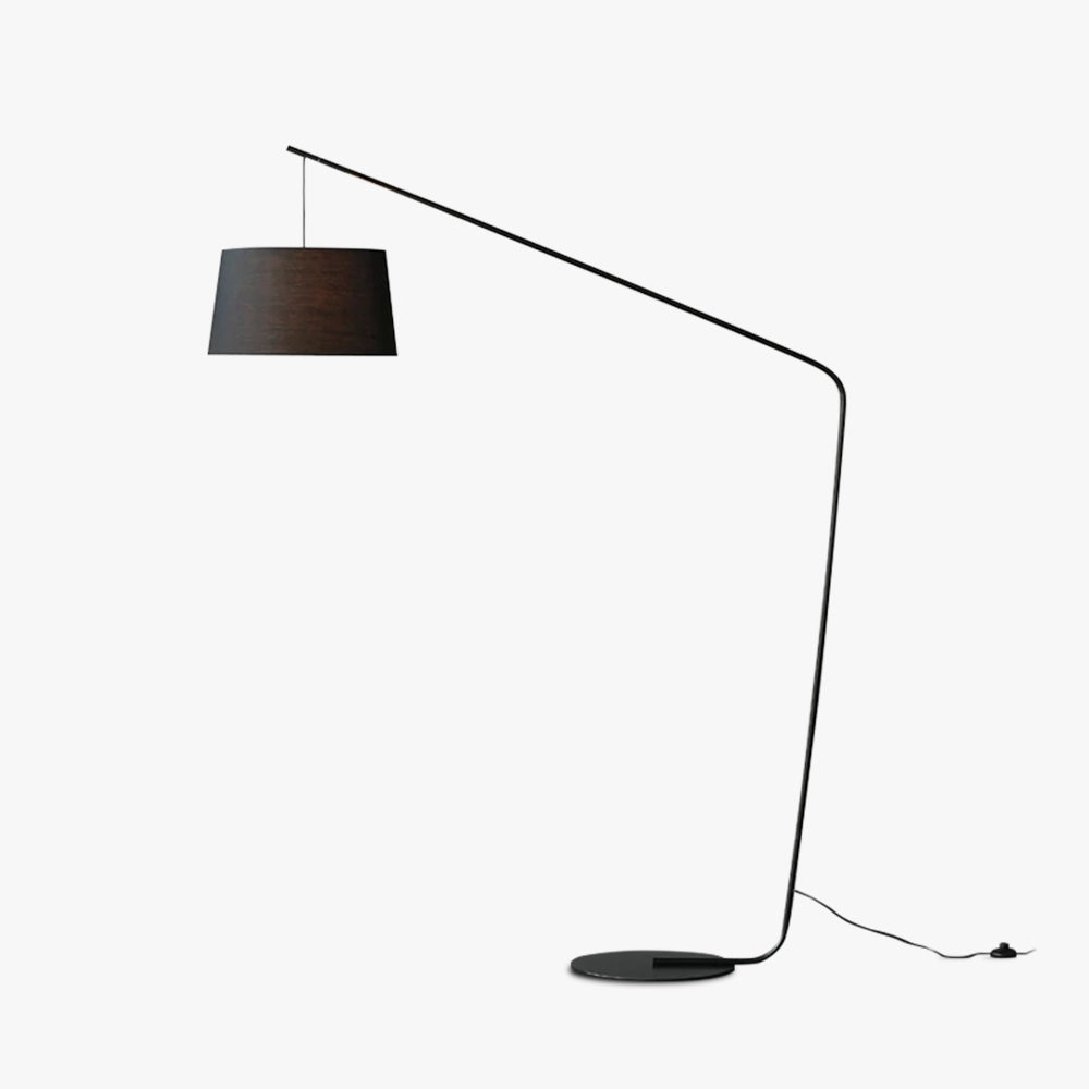 Salgado Black Floor Lamp 3 Color Temperature Switchable, Artificial Fabric & Metal - Lumpaz