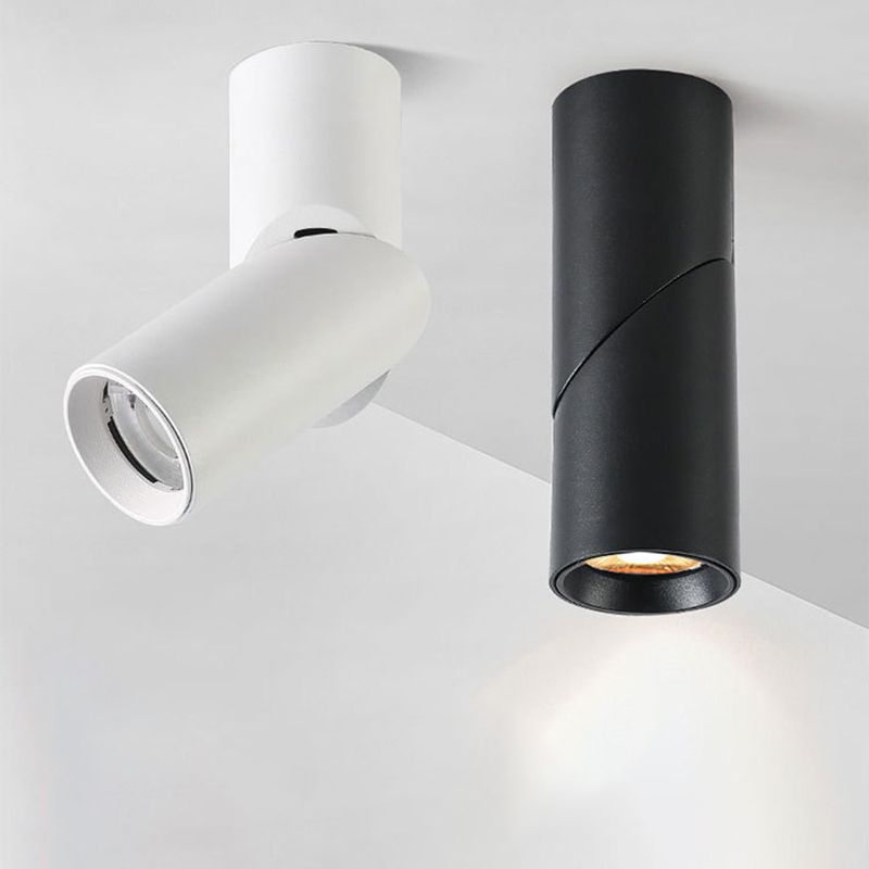 Vovak LED Rotating Flush Mount Spotlight, Black/White - Lumpaz