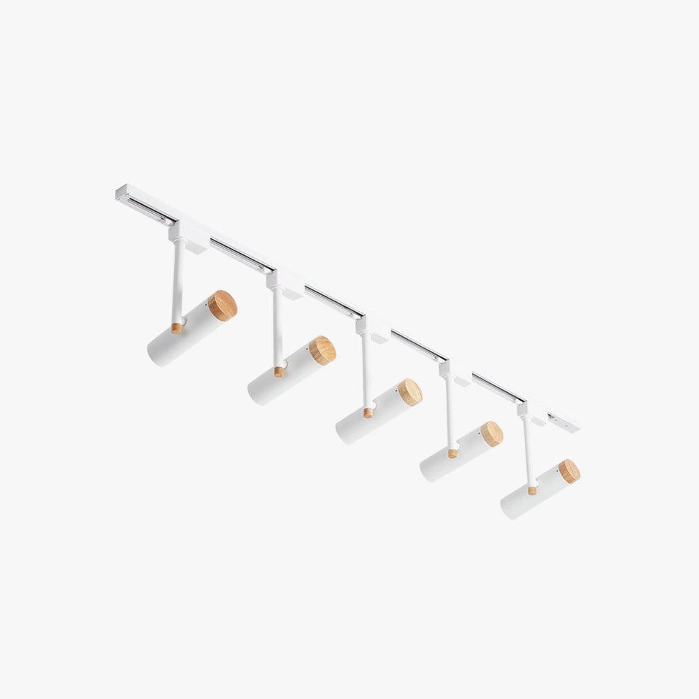 Freja Nordic Minimalist Flush Mount Spotlight with Wood Cap, Black/White/Gray - Lumpaz