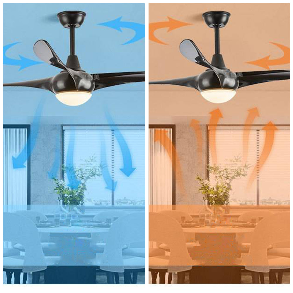 Garner 3-Blade Black & Brown Ceiling Fan with Light, DIA 52'' - Lumpaz