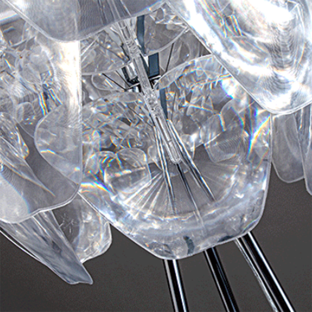 Bella Luxury Flower Metal/Acrylic Floor Lamp, Living Room - Lumpaz