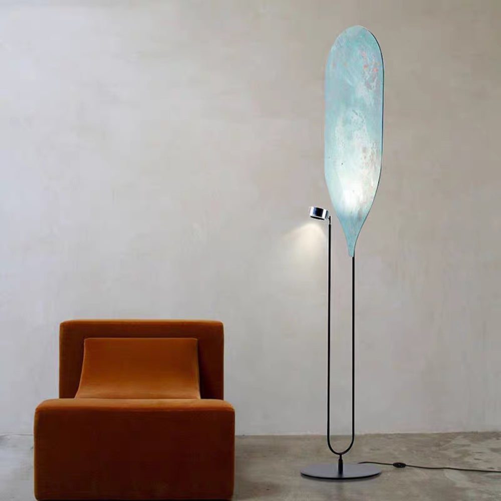 Salgado LED Floor Lamp, Metal, Reddish Brown/Aqua Blue - Lumpaz