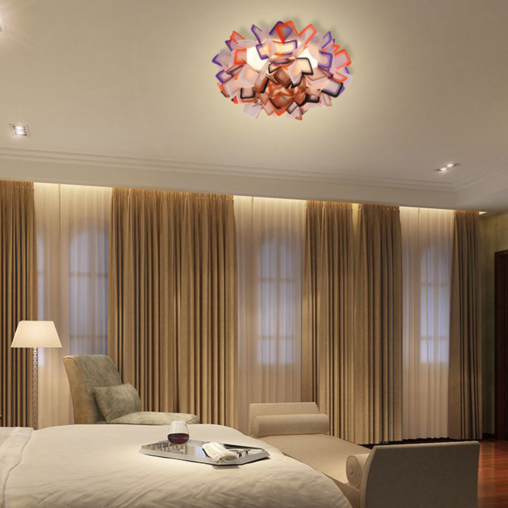 Morandi Art Deco Flower Acrylic Flush Mount Ceiling Light 7 Colors - Lumpaz