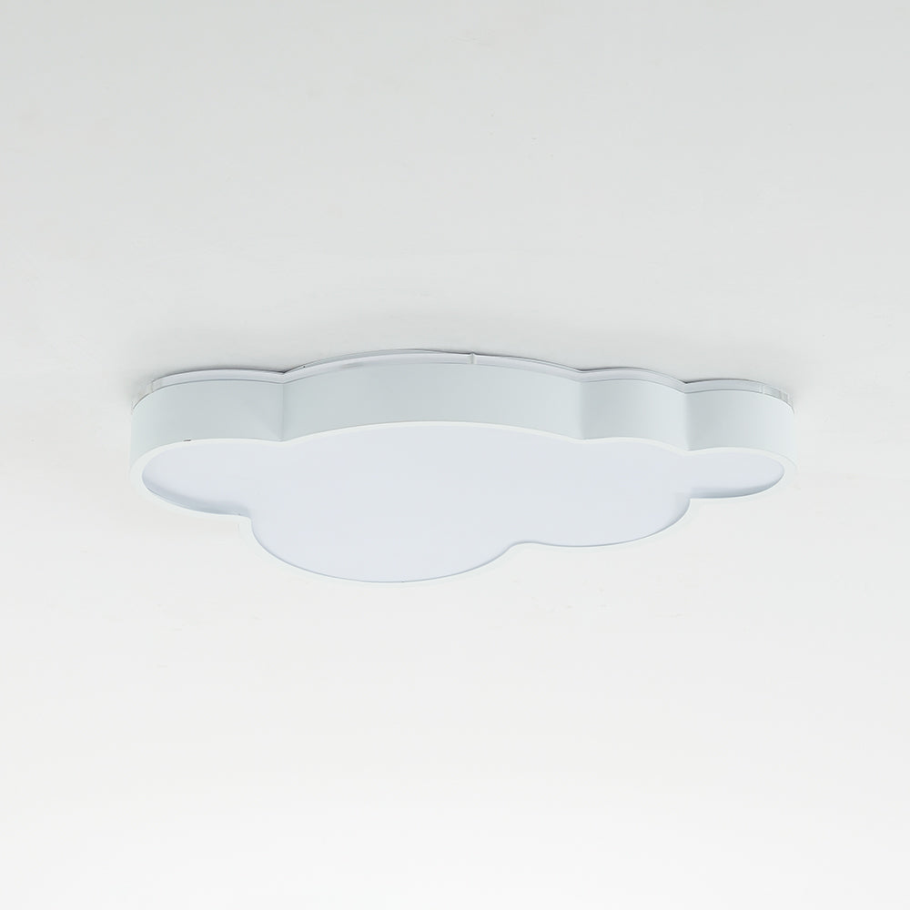 Minori Modern Flush Mount Cloud Ceiling Light, White, Metal - Lumpaz